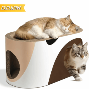 Big Cat Scratcher Lounge, Corrugated Cardboard Cat Scratcher House with Hole, Large Scratching Lounger Bed