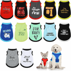 Printed Dog T-Shirts for Small Dogs and Cats, Breathable Summer Pet Shirts